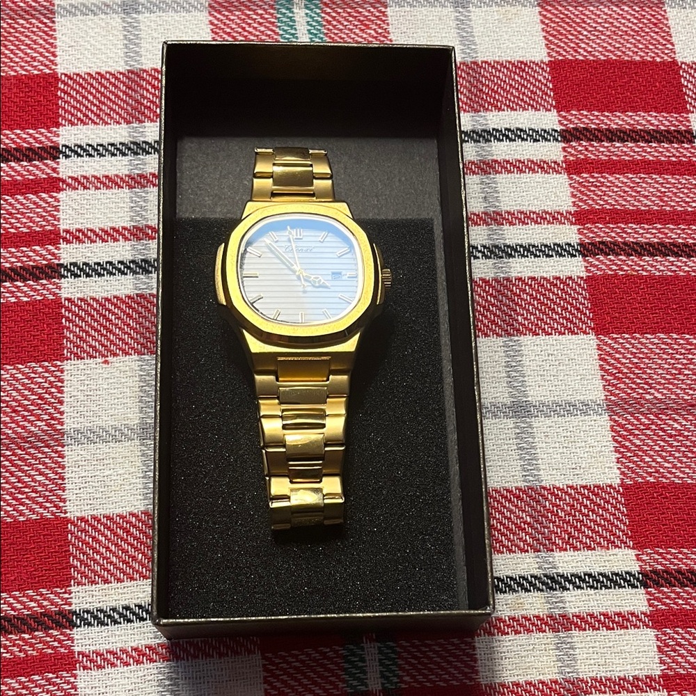 Gold Plated, Watch with White Dial
